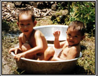 two young cousins in south Vietnam, Summer 1999