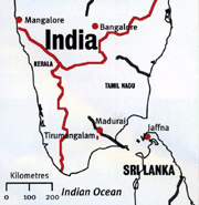 Map of Southern India