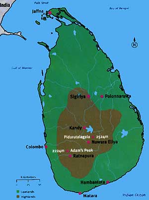 Map of Sri Lanka