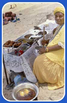 woman selling spicy food