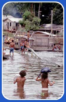 flooded village