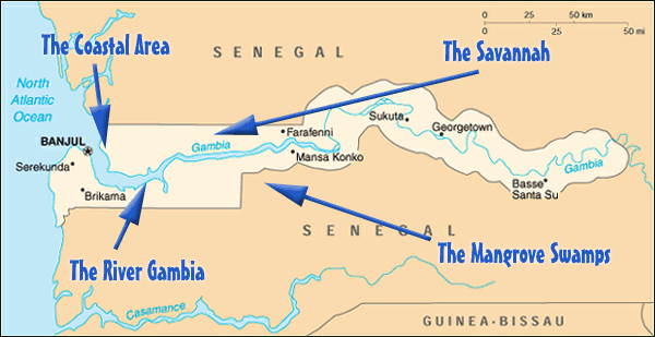 Map of Gambia