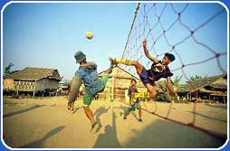 Playing tacraw in Thailand