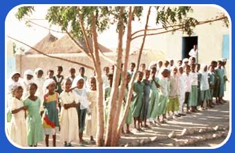 a school in a refugee camp