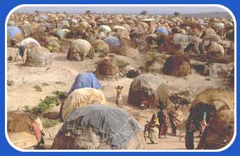 refugee camp in harsh conditions