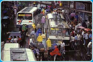 Traffic jams in Shanghai, China
