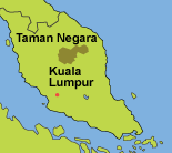 Map to show the location of Taman Negara 