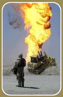 burning oil well