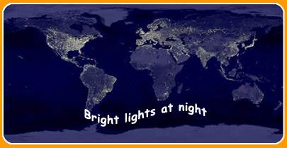 Bright lights at night