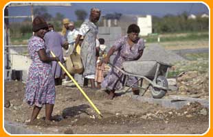A housing project in Philippi township, Cape Town