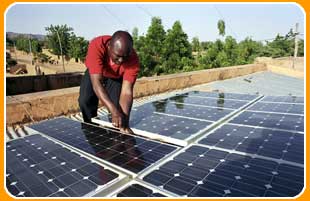 Solar panels to power a radio station